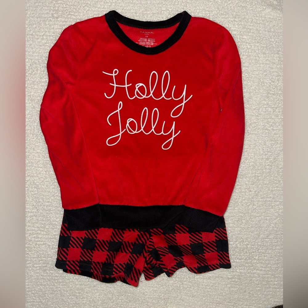 Tahari Size 7/8 Girls Christmas Pajama Set in Buffalo Plaid